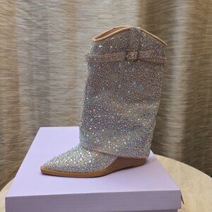 Madden Girl Joe-R Cuffed Wedge Western Dre Blush Rhinestone